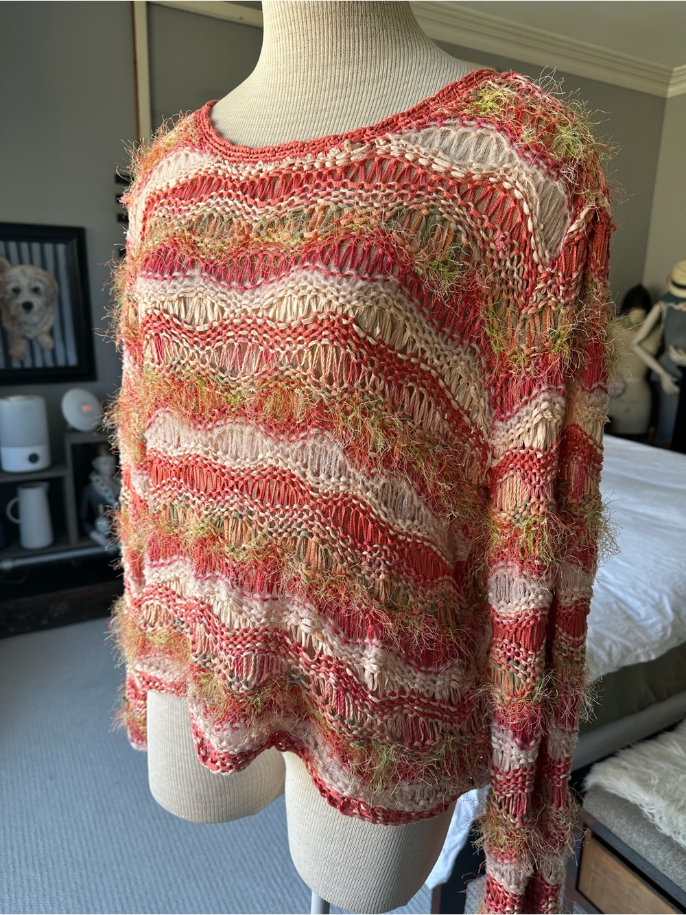 J. Jill open-knit spring sweater, size large - Picture 5 of 11